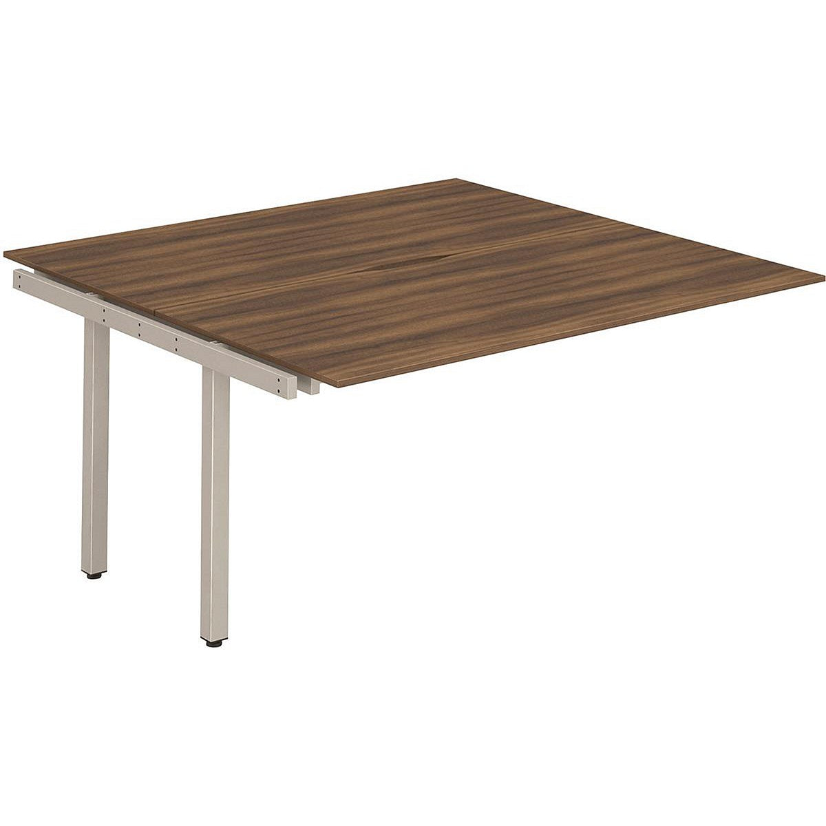 Evolve Plus 1600mm B2B Office Bench Desk Ext Kit Walnut Top Silver Frame Easy2Order : BE207