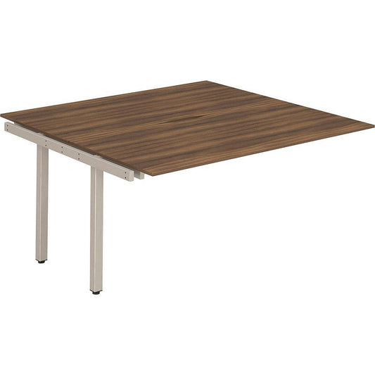 Evolve Plus 1400mm B2B Office Bench Desk Ext Kit Walnut Top Silver Frame Easy2Order : BE212