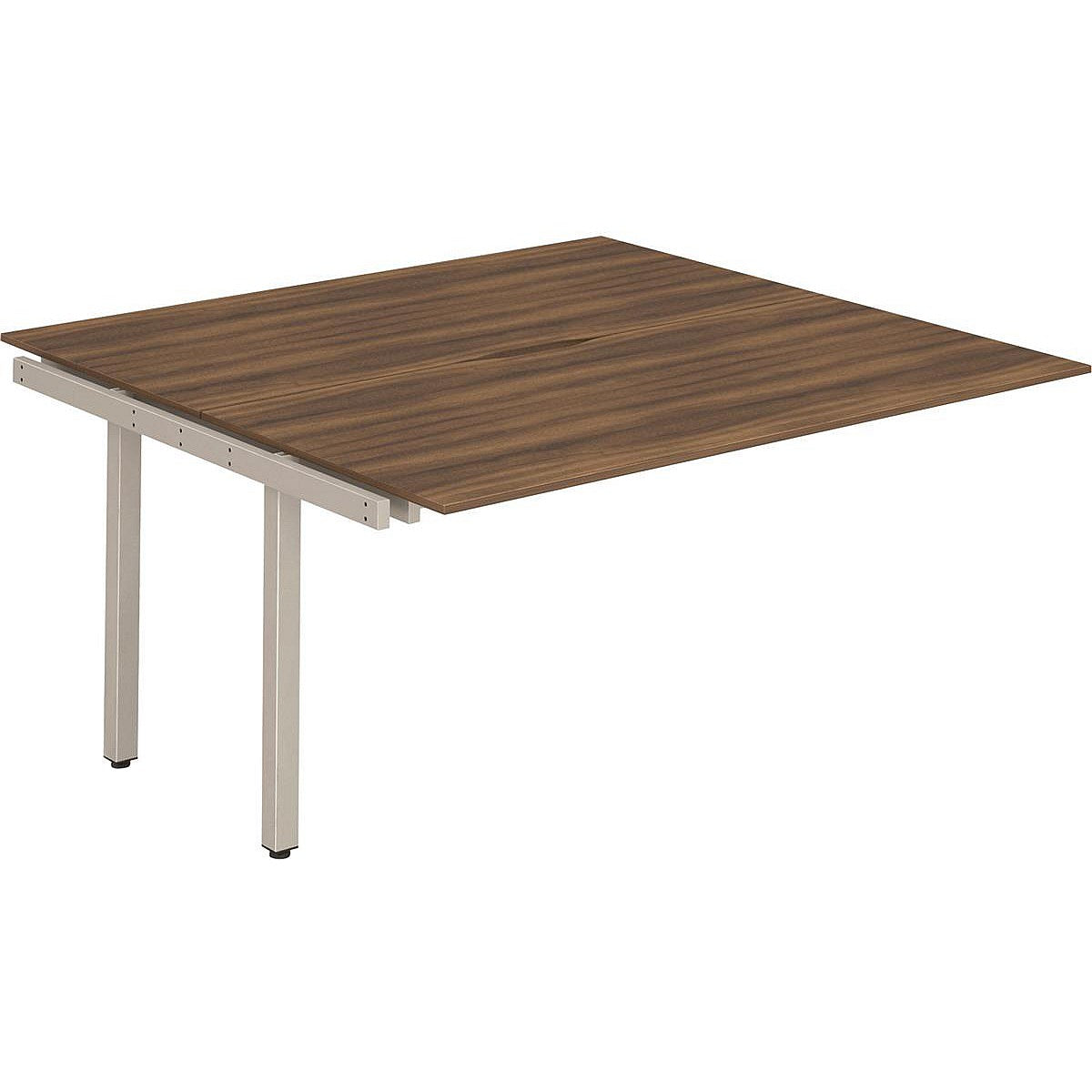 Evolve Plus 1200mm B2B Office Bench Desk Ext Kit Walnut Top Silver Frame Easy2Order : BE217