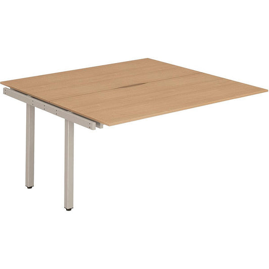 Evolve Plus 1200mm B2B Office Bench Desk Ext Kit Beech Top Silver Frame Easy2Order : BE218
