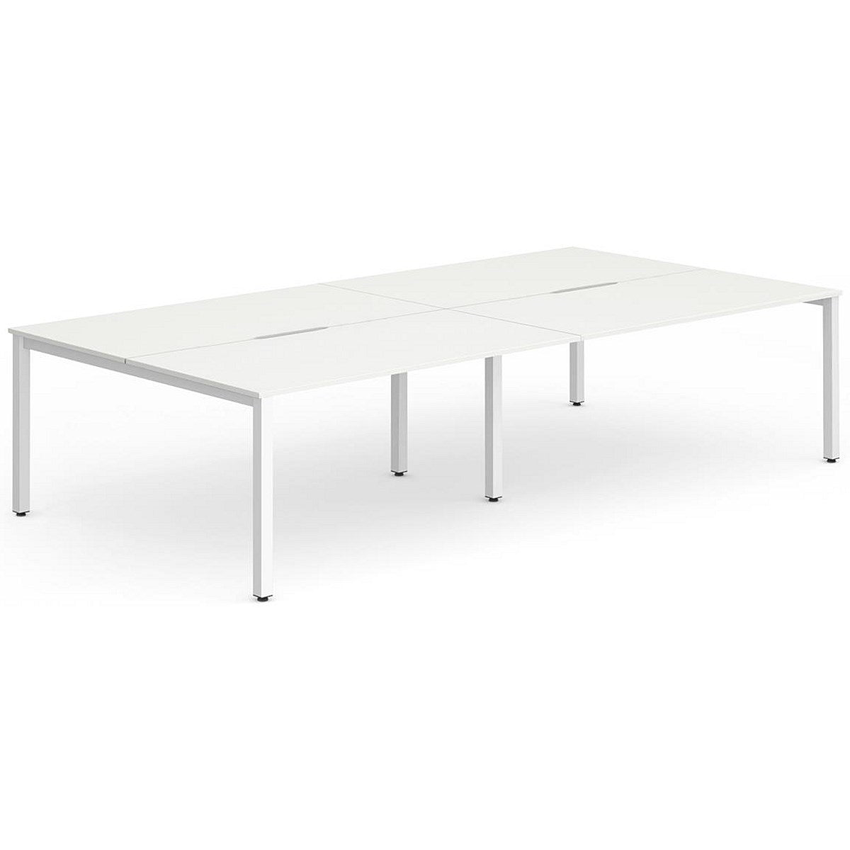 Evolve Plus 1600mm B2B 4 Person Office Bench Desk White Top White Frame Easy2Order : BE226