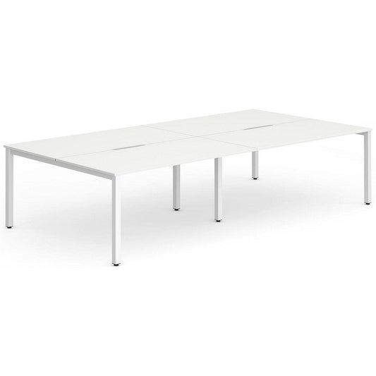Evolve Plus 1600mm B2B 4 Person Office Bench Desk White Top White Frame Easy2Order : BE226