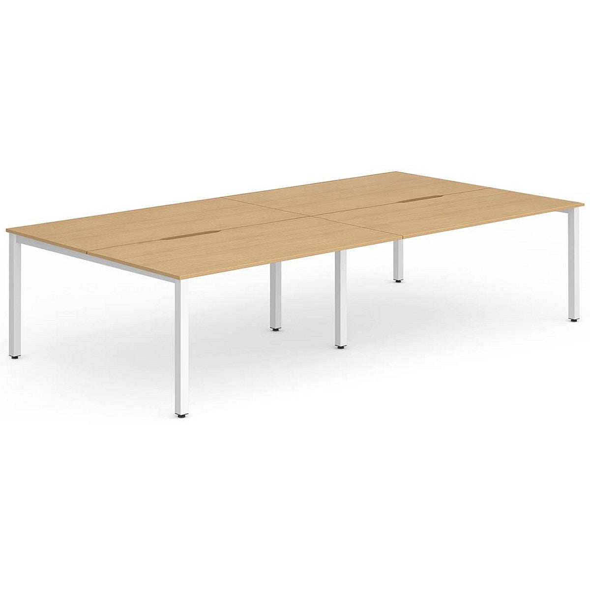 Evolve Plus 1600mm B2B 4 Person Office Bench Desk Beech Top White Frame Easy2Order : BE228