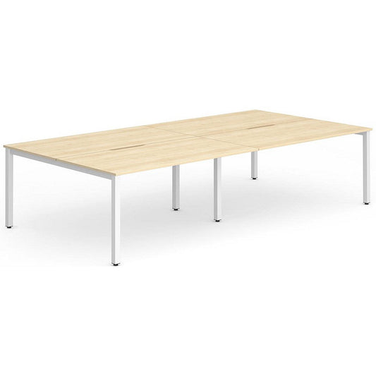 Evolve Plus 1600mm B2B 4 Person Office Bench Desk Maple Top White Frame Easy2Order : BE229