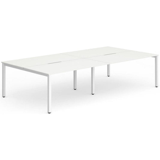 Evolve Plus 1200mm B2B 4 Person Office Bench Desk White Top White Frame Easy2Order : BE236