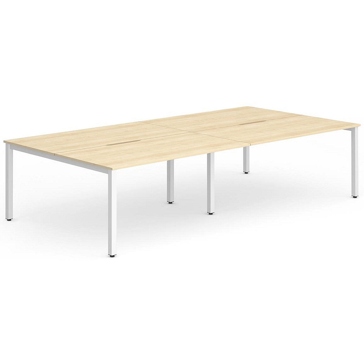 Evolve Plus 1200mm B2B 4 Person Office Bench Desk Maple Top White Frame Easy2Order : BE239