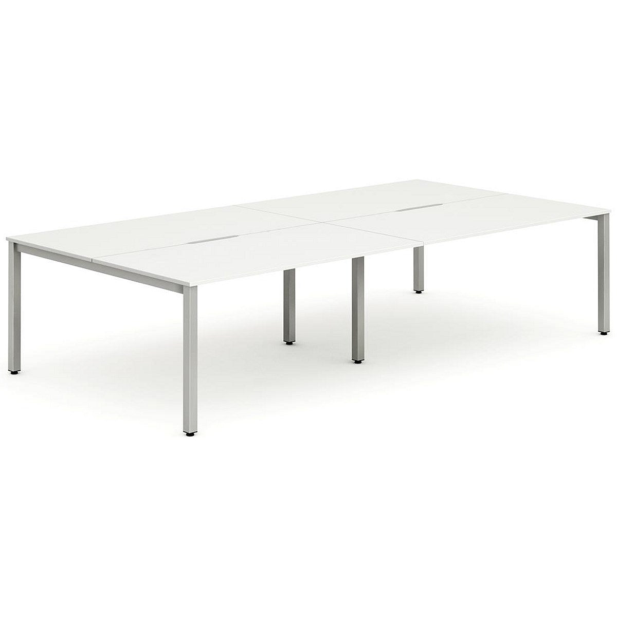 Evolve Plus 1200mm B2B 4 Person Office Bench Desk White Top Silver Frame Easy2Order : BE256