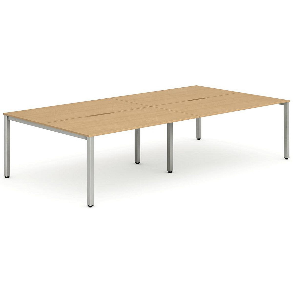 Evolve Plus 1200mm B2B 4 Person Office Bench Desk Beech Top Silver Frame Easy2Order : BE258