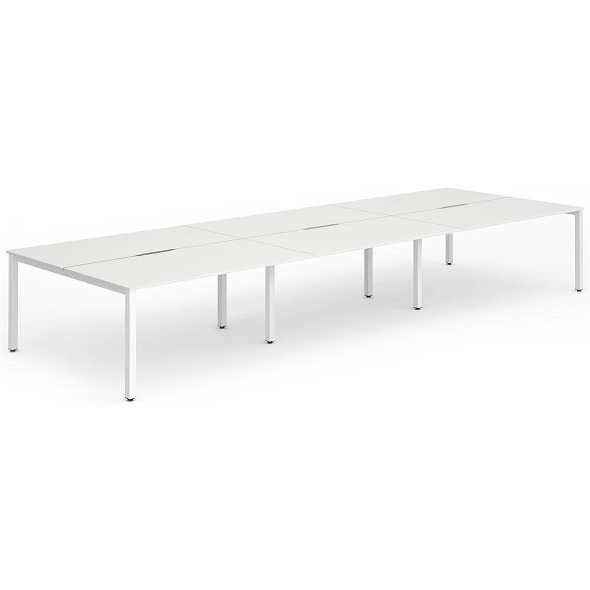 Evolve Plus 1600mm B2B 6 Person Office Bench Desk White Top White Frame Easy2Order : BE266