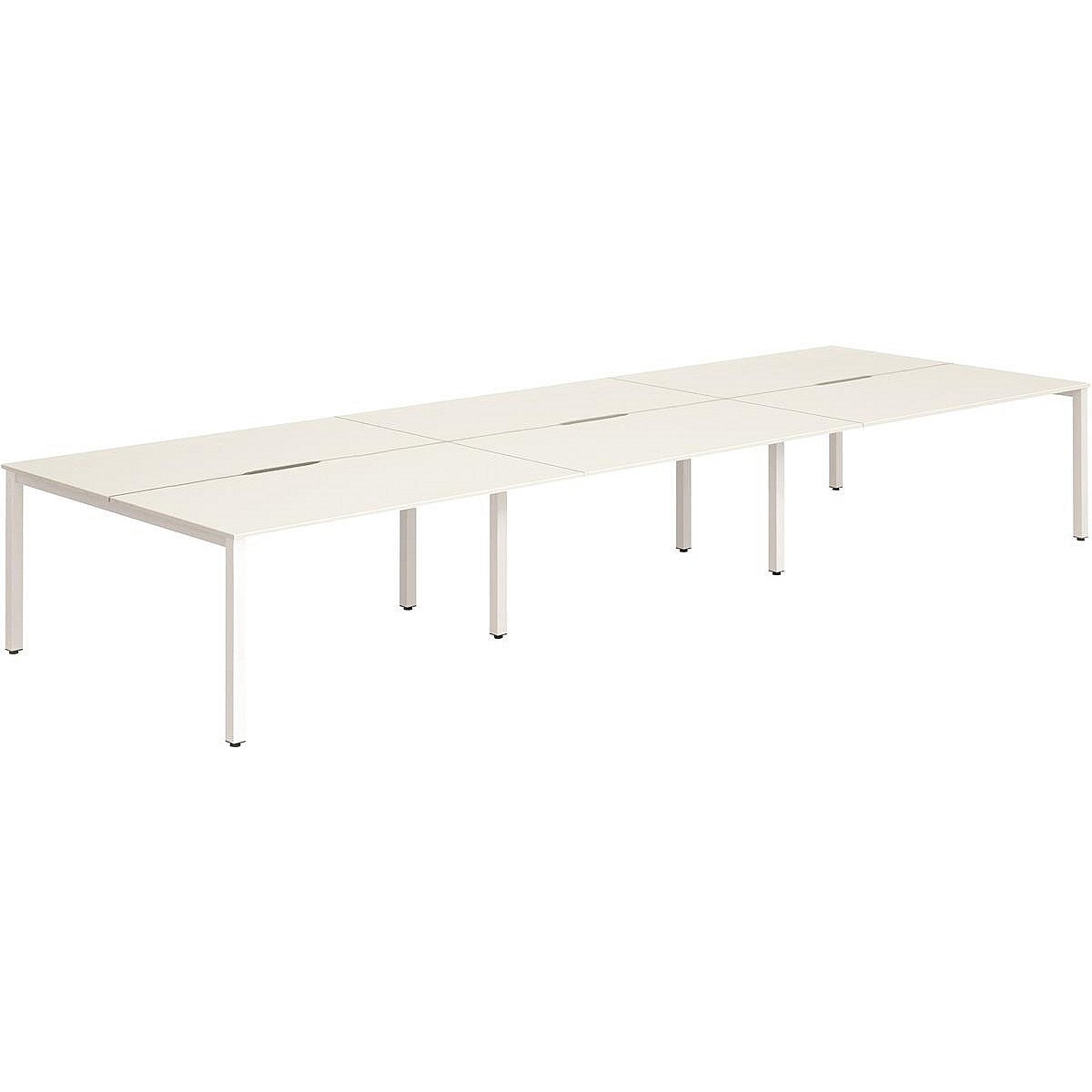 Evolve Plus 1200mm B2B 6 Person Office Bench Desk White Top White Frame Easy2Order : BE276