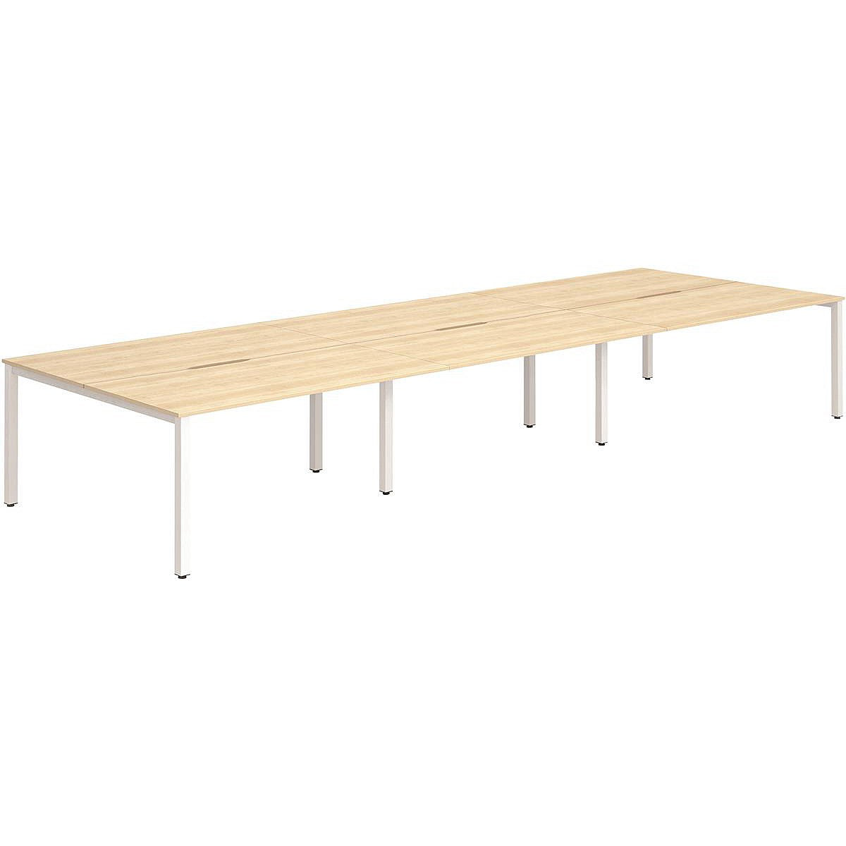 Evolve Plus 1200mm B2B 6 Person Office Bench Desk Maple Top White Frame Easy2Order : BE279
