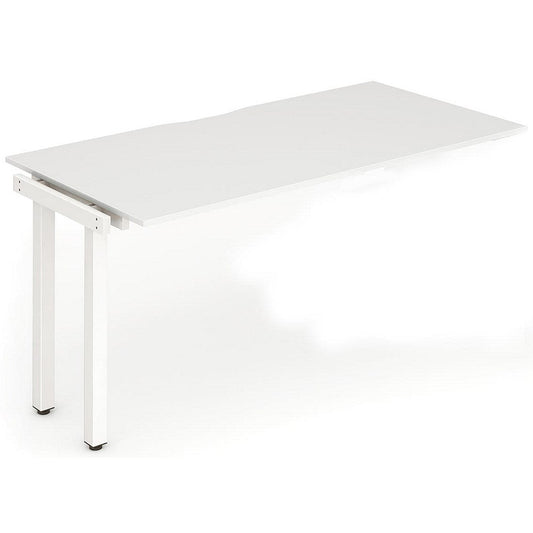 Evolve Plus 1600mm Single Row Office Bench Desk Ext Kit White Top White Frame Easy2Order : BE306