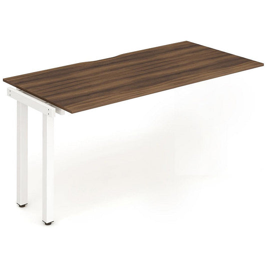 Evolve Plus 1600mm Single Row Office Bench Desk Ext Kit Walnut Top White Frame Easy2Order : BE307