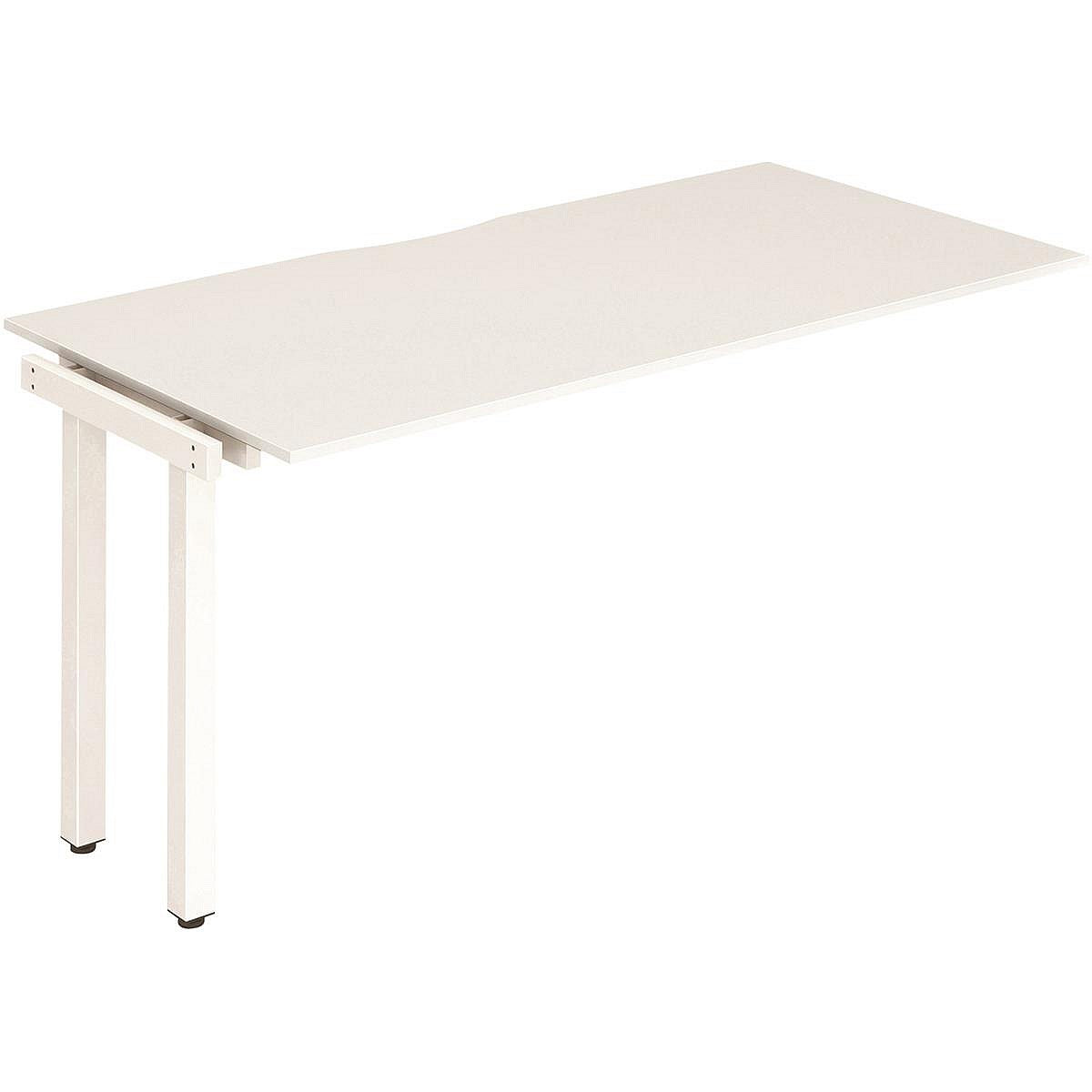 Evolve Plus 1400mm Single Row Office Bench Desk Ext Kit White Top White Frame Easy2Order : BE311