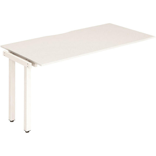 Evolve Plus 1400mm Single Row Office Bench Desk Ext Kit White Top White Frame Easy2Order : BE311