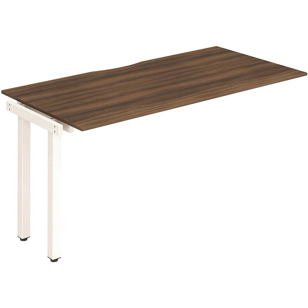 Evolve Plus 1400mm Single Row Office Bench Desk Ext Kit Walnut Top White Frame Easy2Order : BE312