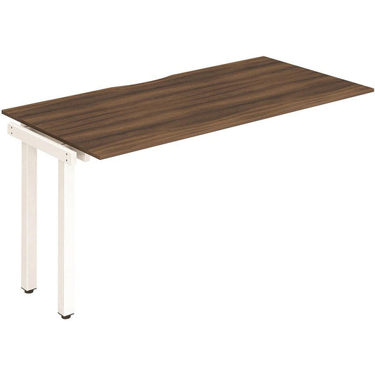Evolve Plus 1400mm Single Row Office Bench Desk Ext Kit Walnut Top White Frame Easy2Order : BE312