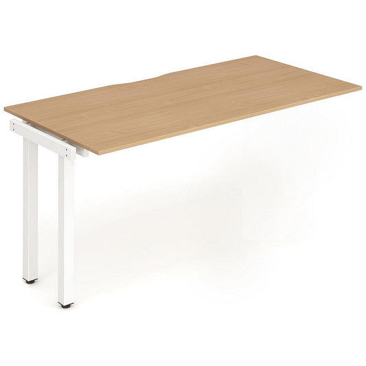 Evolve Plus 1200mm Single Row Office Bench Desk Ext Kit Beech Top White Frame Easy2Order : BE318