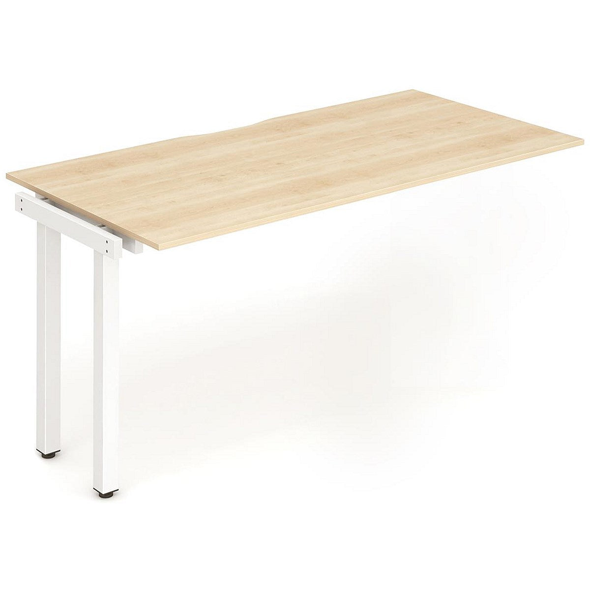 Evolve Plus 1200mm Single Row Office Bench Desk Ext Kit Maple Top White Frame Easy2Order : BE319