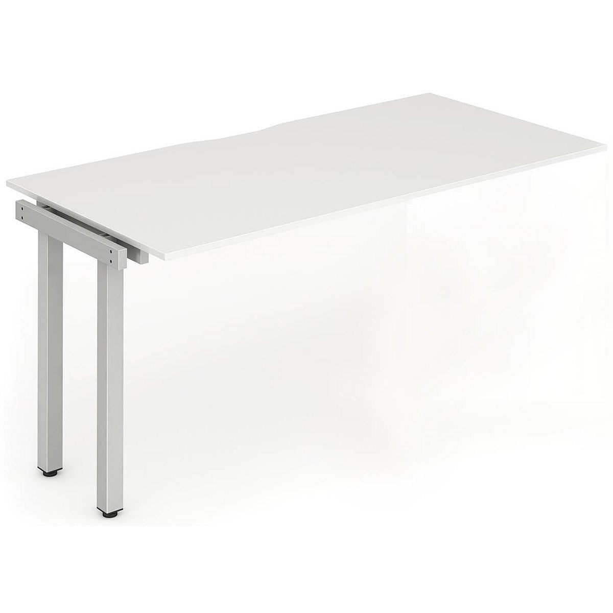 Evolve Plus 1600mm Single Row Office Bench Desk Ext Kit White Top Silver Frame Easy2Order : BE326
