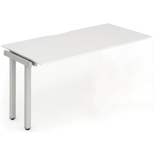 Evolve Plus 1600mm Single Row Office Bench Desk Ext Kit White Top Silver Frame Easy2Order : BE326
