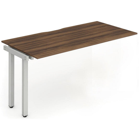 Evolve Plus 1600mm Single Row Office Bench Desk Ext Kit Walnut Top Silver Frame Easy2Order : BE327