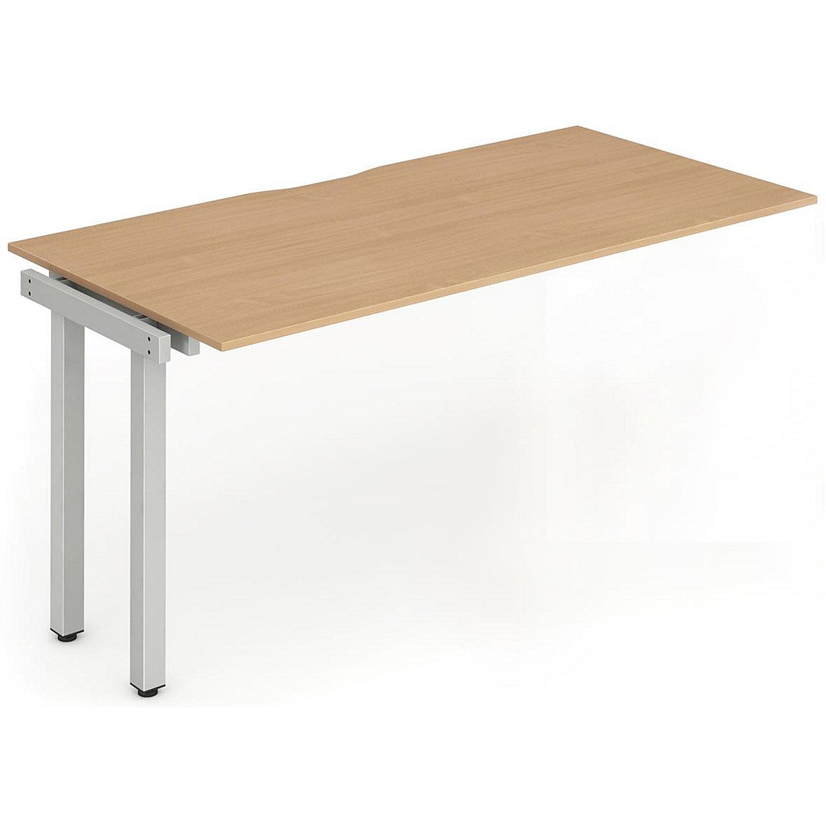 Evolve Plus 1600mm Single Row Office Bench Desk Ext Kit Beech Top Silver Frame Easy2Order : BE328