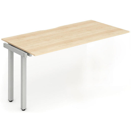 Evolve Plus 1600mm Single Row Office Bench Desk Ext Kit Maple Top Silver Frame Easy2Order : BE329