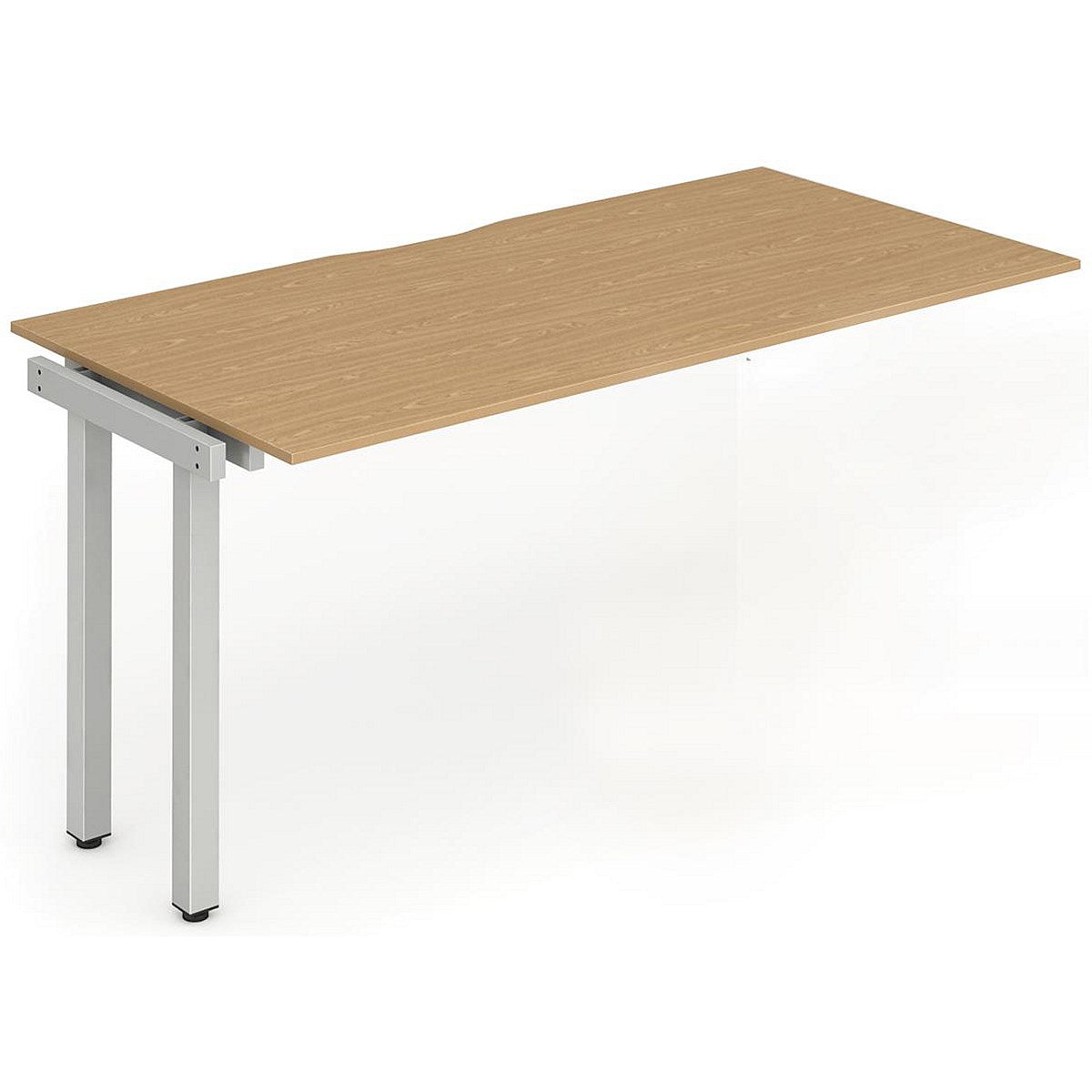 Evolve Plus 1600mm Single Row Office Bench Desk Ext Kit Oak Top Silver Frame Easy2Order : BE330