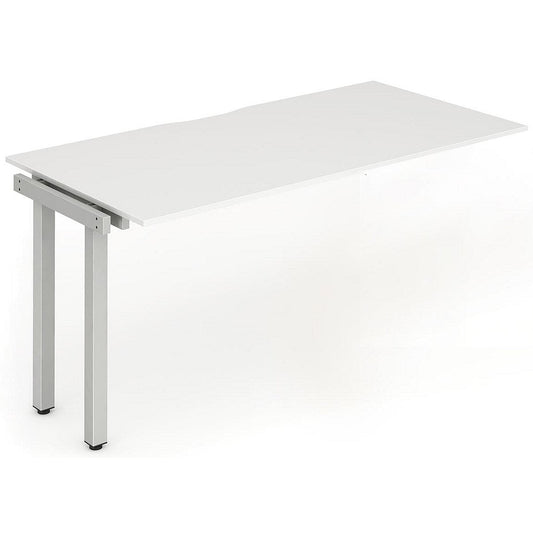 Evolve Plus 1400mm Single Row Office Bench Desk Ext Kit White Top Silver Frame Easy2Order : BE331