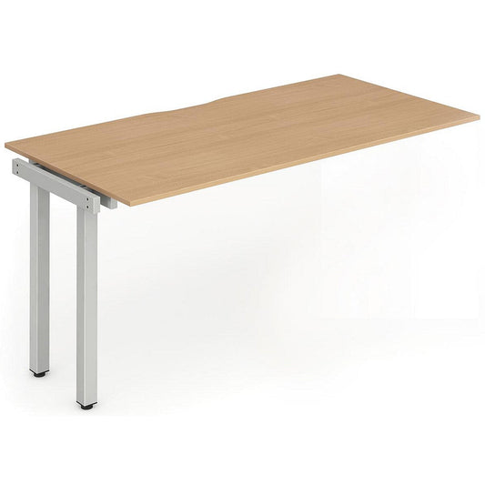 Evolve Plus 1400mm Single Row Office Bench Desk Ext Kit Beech Top Silver Frame Easy2Order : BE333
