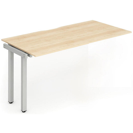 Evolve Plus 1400mm Single Row Office Bench Desk Ext Kit Maple Top Silver Frame Easy2Order : BE334