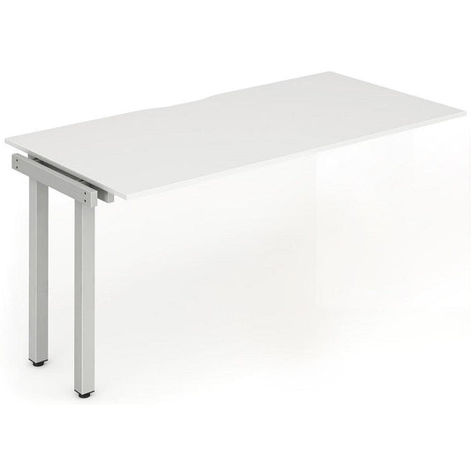 Evolve Plus 1200mm Single Row Office Bench Desk Ext Kit White Top Silver Frame Easy2Order : BE336