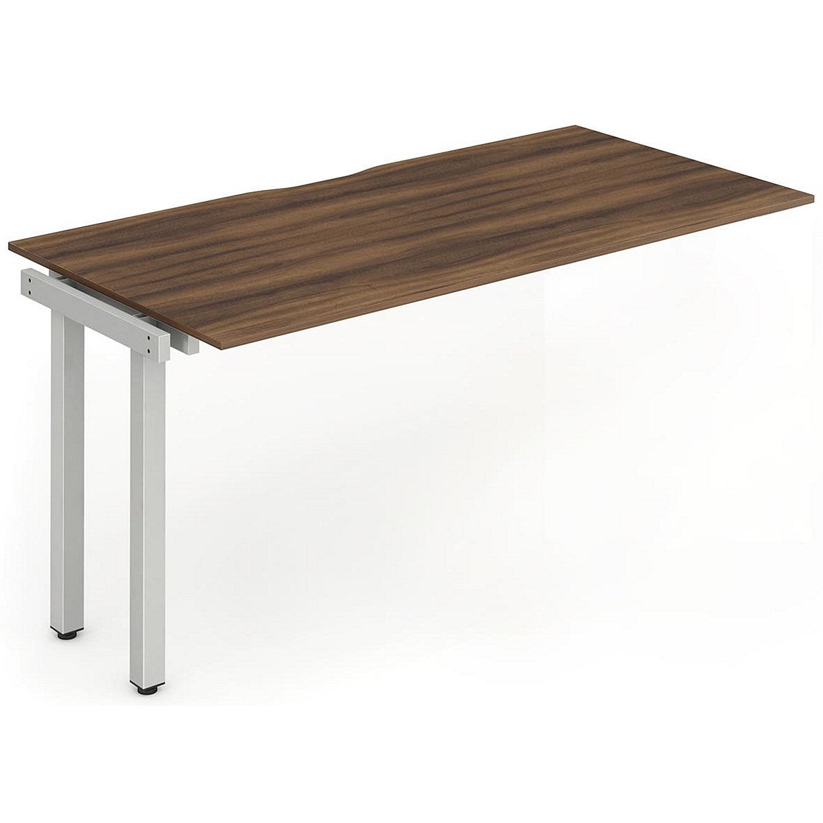 Evolve Plus 1200mm Single Row Office Bench Desk Ext Kit Walnut Top Silver Frame Easy2Order : BE337