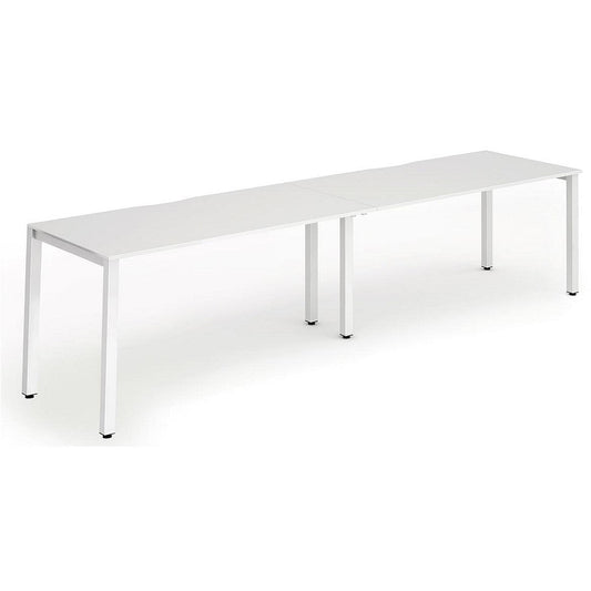 Evolve Plus 1600mm Single Row 2 Person Office Bench Desk White Top White Frame Easy2Order : BE346