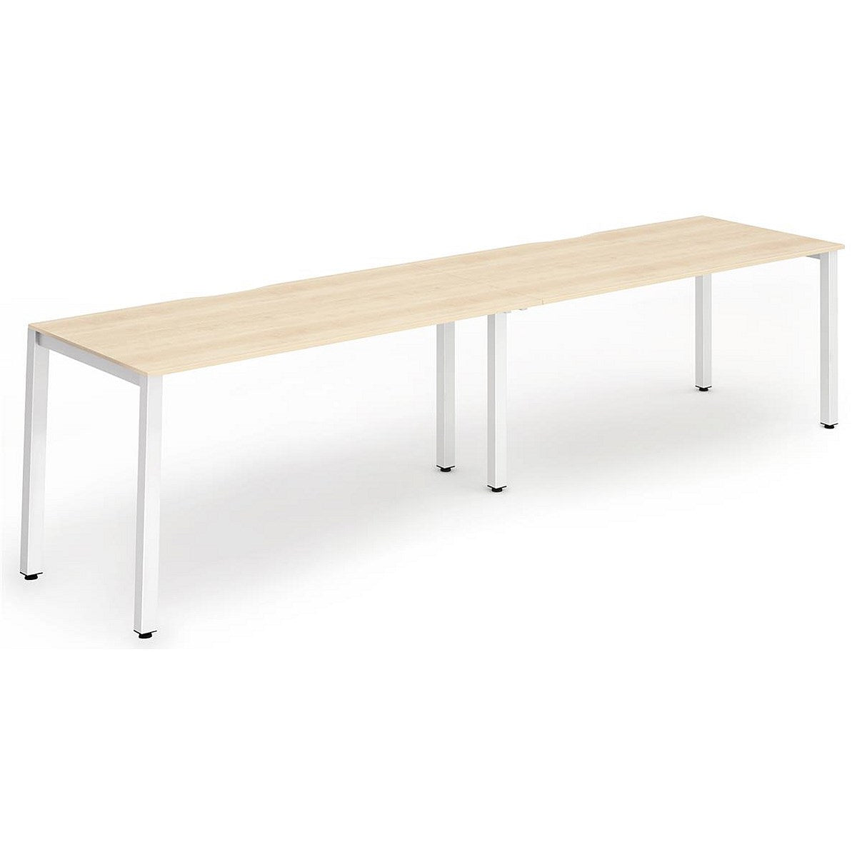 Evolve Plus 1600mm Single Row 2 Person Office Bench Desk Maple Top White Frame Easy2Order : BE349