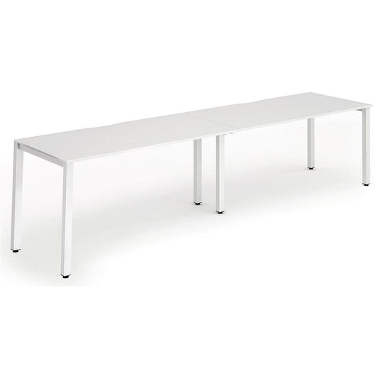 Evolve Plus 1400mm Single Row 2 Person Office Bench Desk White Top White Frame Easy2Order : BE351