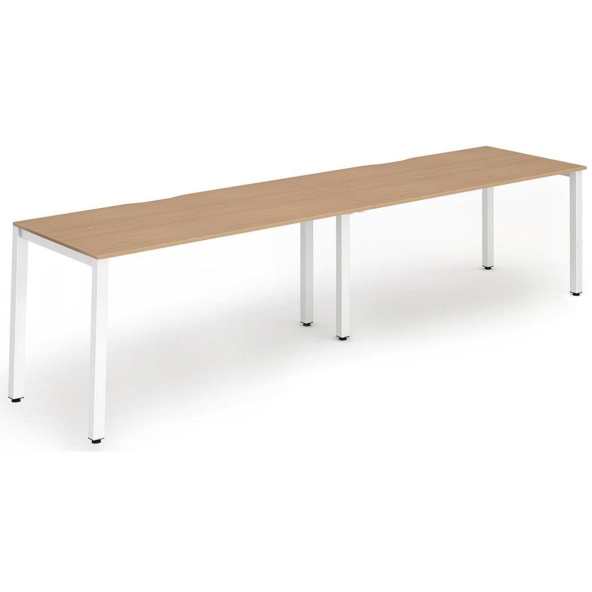 Evolve Plus 1400mm Single Row 2 Person Office Bench Desk Beech Top White Frame Easy2Order : BE353