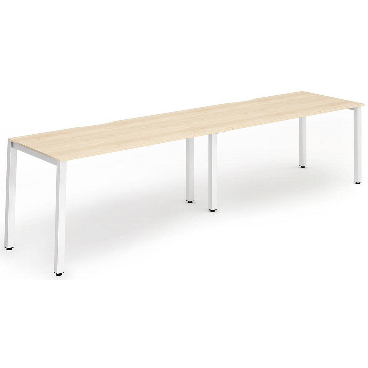 Evolve Plus 1400mm Single Row 2 Person Office Bench Desk Maple Top White Frame Easy2Order : BE354