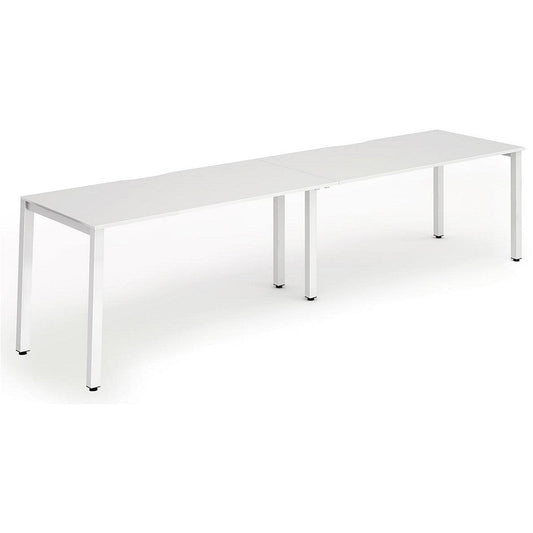 Evolve Plus 1200mm Single Row 2 Person Office Bench Desk White Top White Frame Easy2Order : BE356