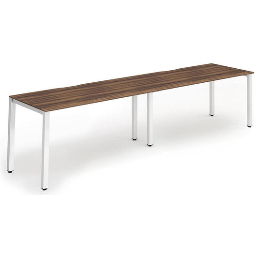 Evolve Plus 1200mm Single Row 2 Person Office Bench Desk Walnut Top White Frame Easy2Order : BE357