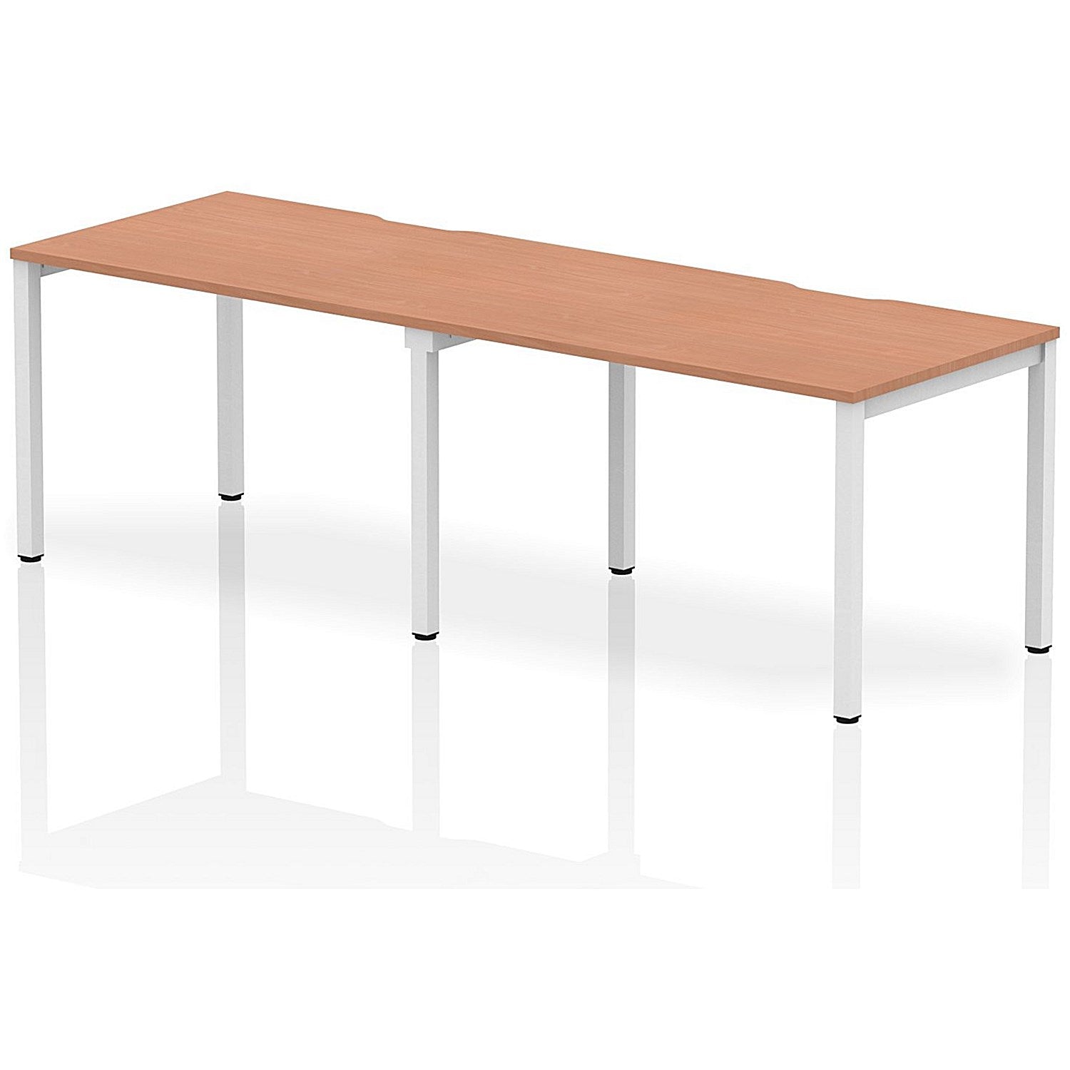 Evolve Plus 1200mm Single Row 2 Person Office Bench Desk Beech Top White Frame Easy2Order : BE358