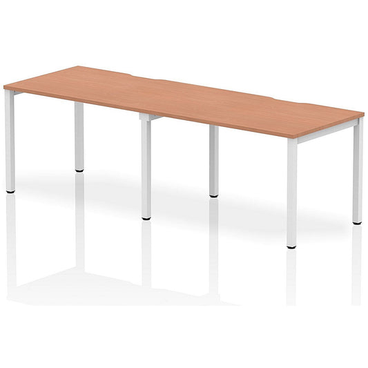 Evolve Plus 1200mm Single Row 2 Person Office Bench Desk Beech Top White Frame Easy2Order : BE358