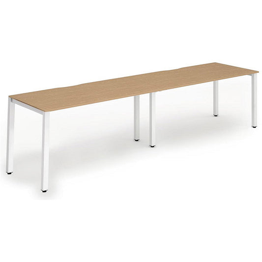 Evolve Plus 1200mm Single Row 2 Person Office Bench Desk Oak Top White Frame Easy2Order : BE360