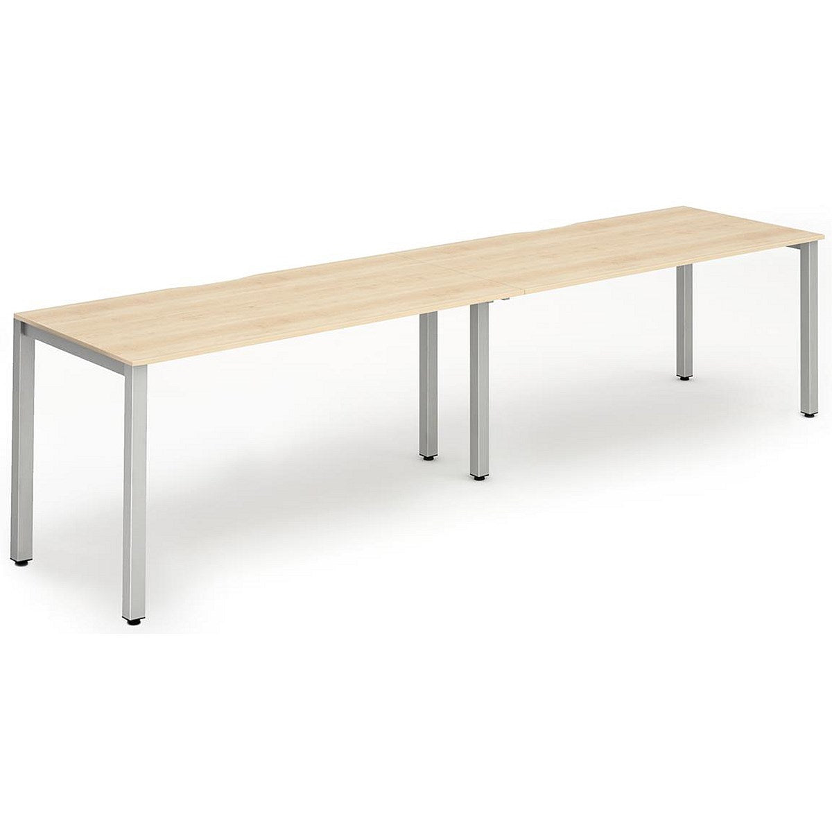 Evolve Plus 1600mm Single Row 2 Person Office Bench Desk Maple Top Silver Frame Easy2Order : BE369