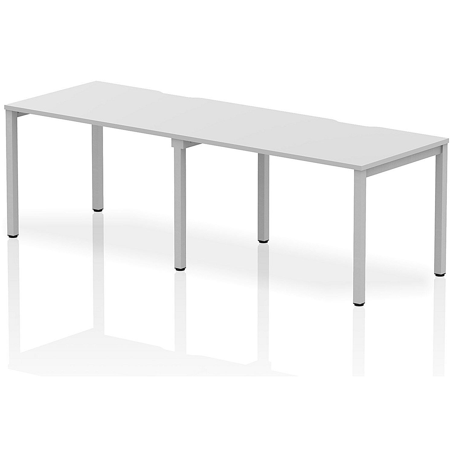 Evolve Plus 1200mm Single Row 2 Person Office Bench Desk White Top Silver Frame Easy2Order : BE376