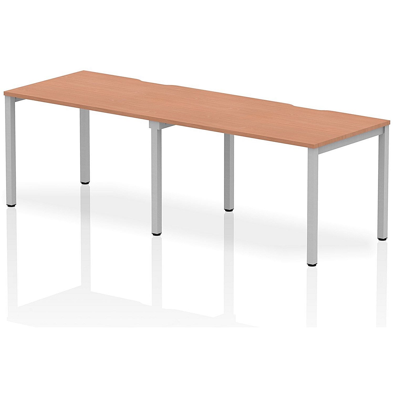 Evolve Plus 1200mm Single Row 2 Person Office Bench Desk Beech Top Silver Frame Easy2Order : BE378