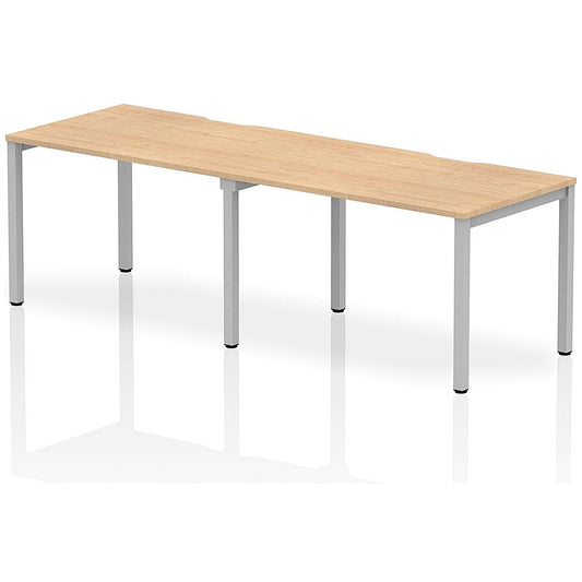 Evolve Plus 1200mm Single Row 2 Person Office Bench Desk Maple Top Silver Frame Easy2Order : BE379