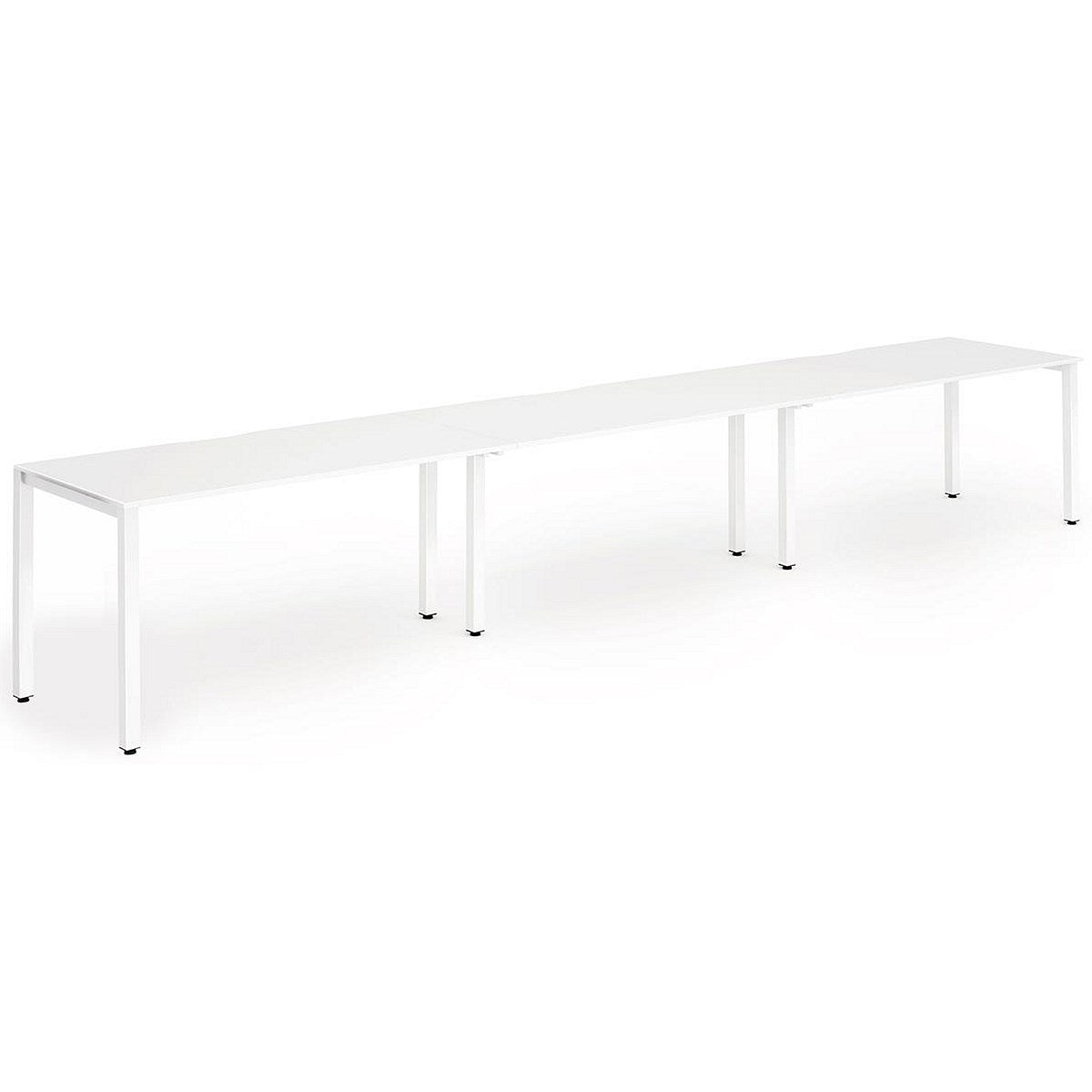 Evolve Plus 1600mm Single Row 3 Person Office Bench Desk White Top White Frame Easy2Order : BE386