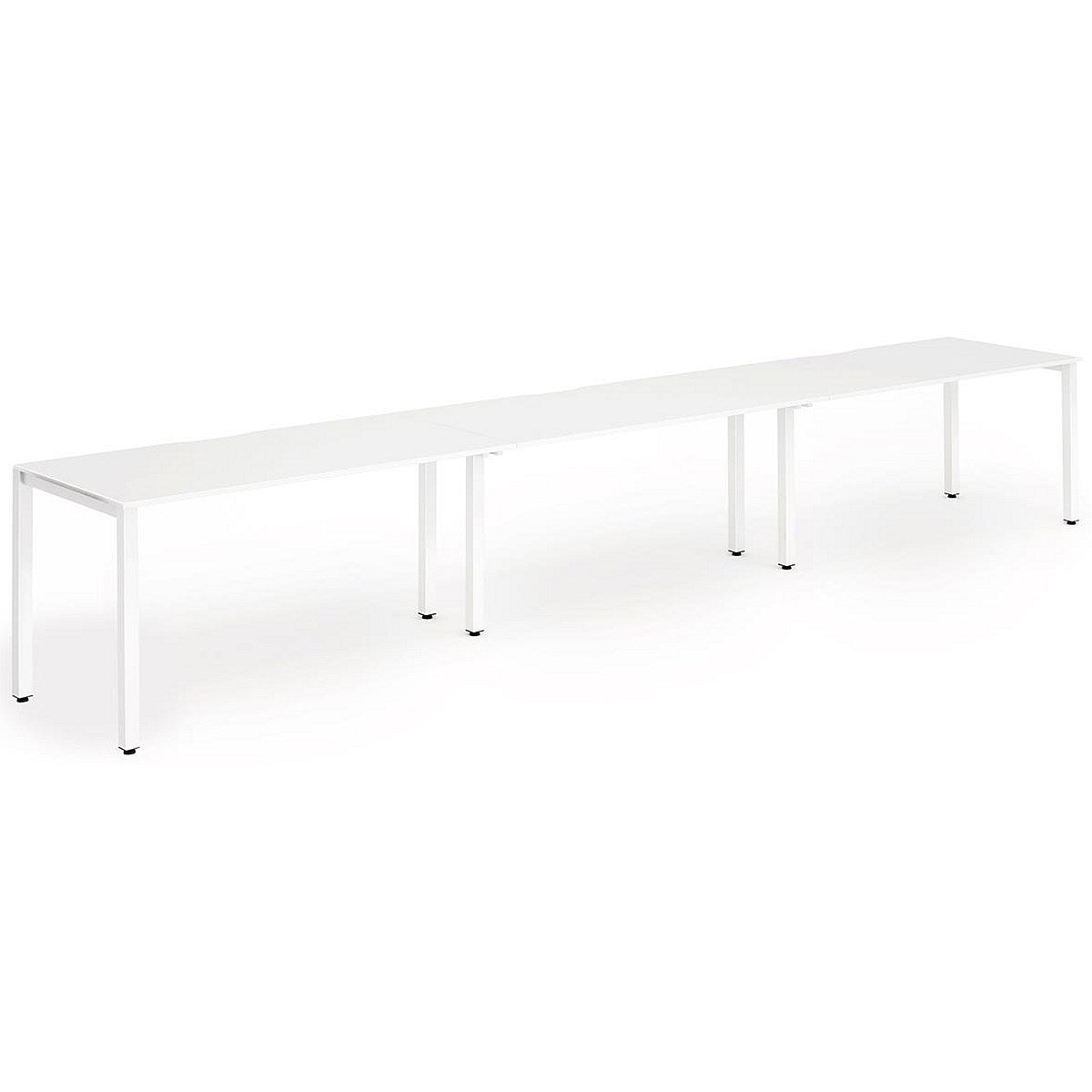 Evolve Plus 1400mm Single Row 3 Person Office Bench Desk White Top White Frame Easy2Order : BE391
